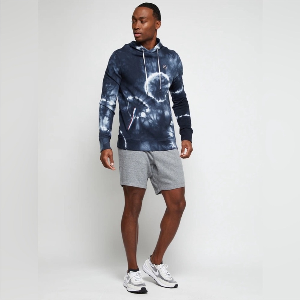 Four Laps Men’s Rush Pullover Hoodie Navy Tie Dye Size Small Athletic Fit